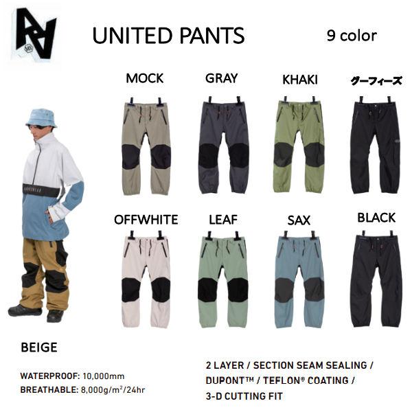 ダブルエーハードウェア AA HARD WEAR UNITED PANTS メンズ スノー