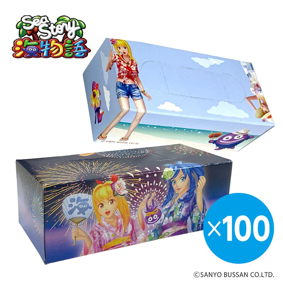 SANYO海物語セット 海物語 プチ ティッシュ 14W 2柄×100セット(合計200個) パチンコ SANYO