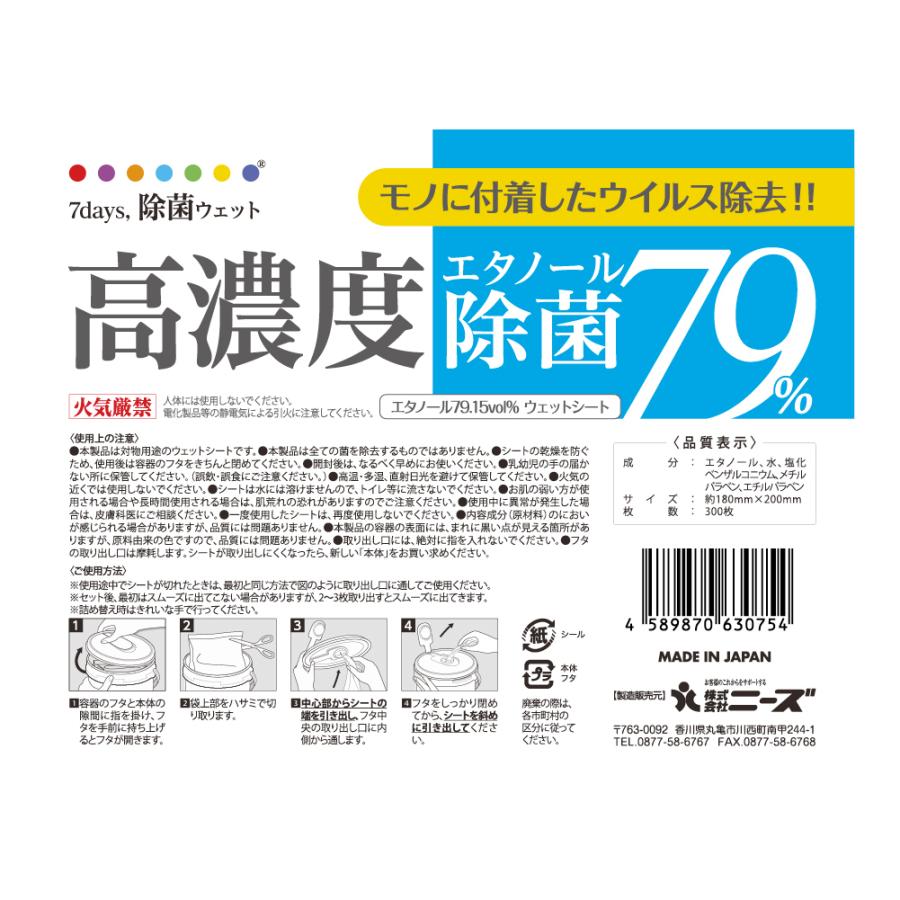 高濃度エタノール除菌79%ウェット300枚 本体１個_1
