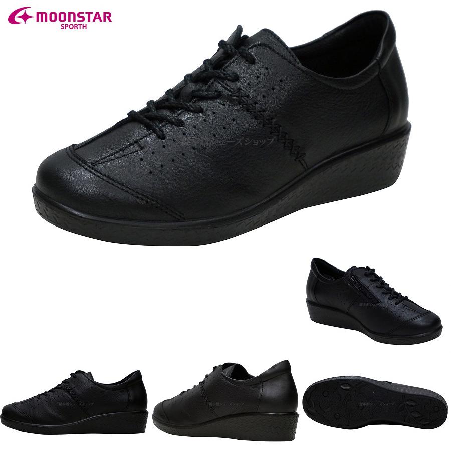 ムーンスター スポルス レディース シューズ 靴 SP2401 4E ブラック 月