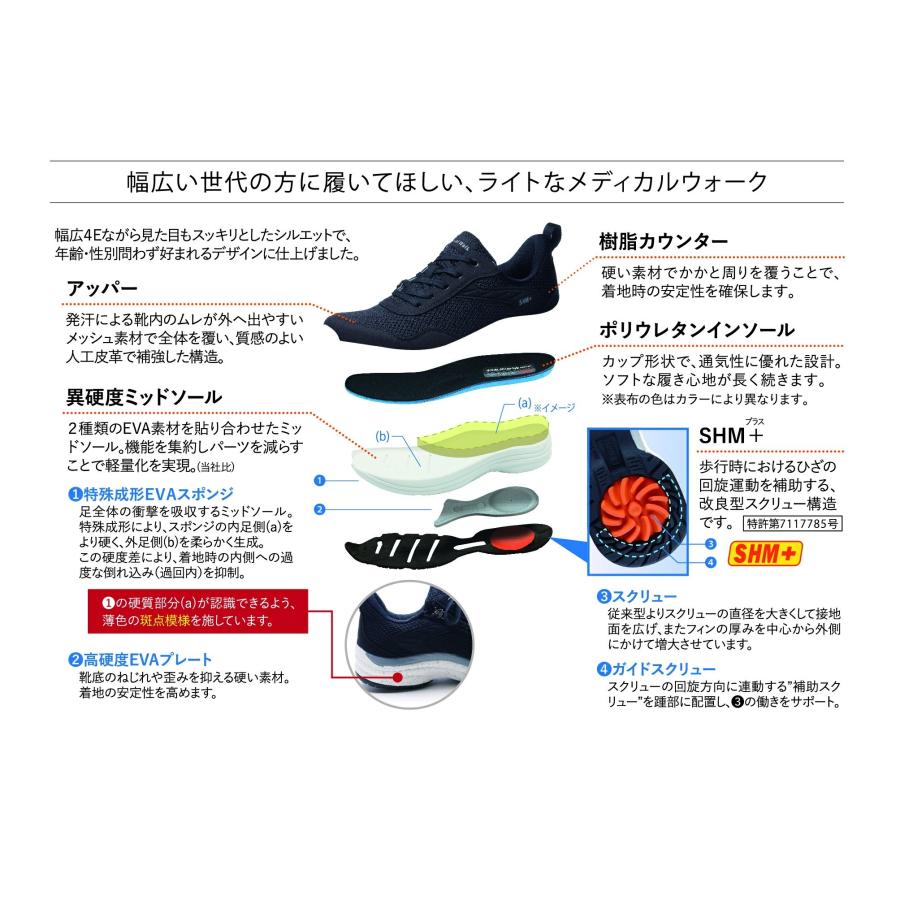 アサヒ メディカルウォーク レディース 靴 ウォーキングシューズ WK