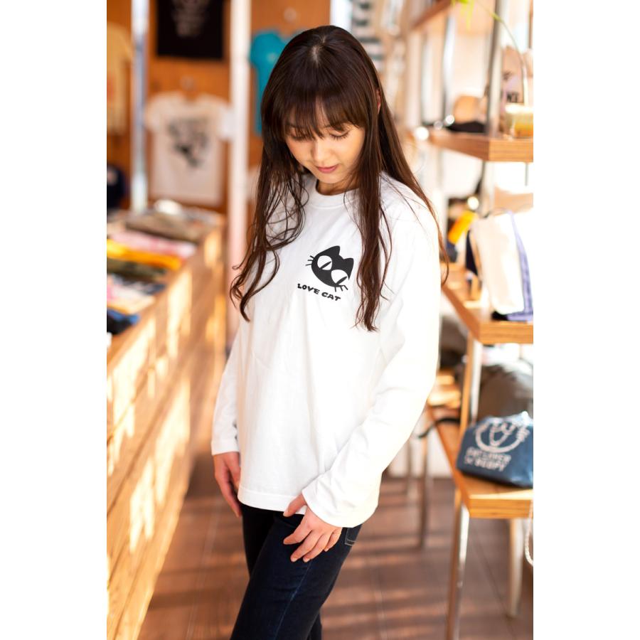猫 おもしろ かわいい Tシャツ 長袖 ロンT メンズ レディース LOVE CAT