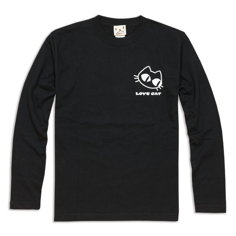 CHOQOVA LOWENA 猫イラスト 長袖Tシャツ S 猫 ロン t 猫 長袖 t シャツ ねこ 猫イラスト The Cat Face