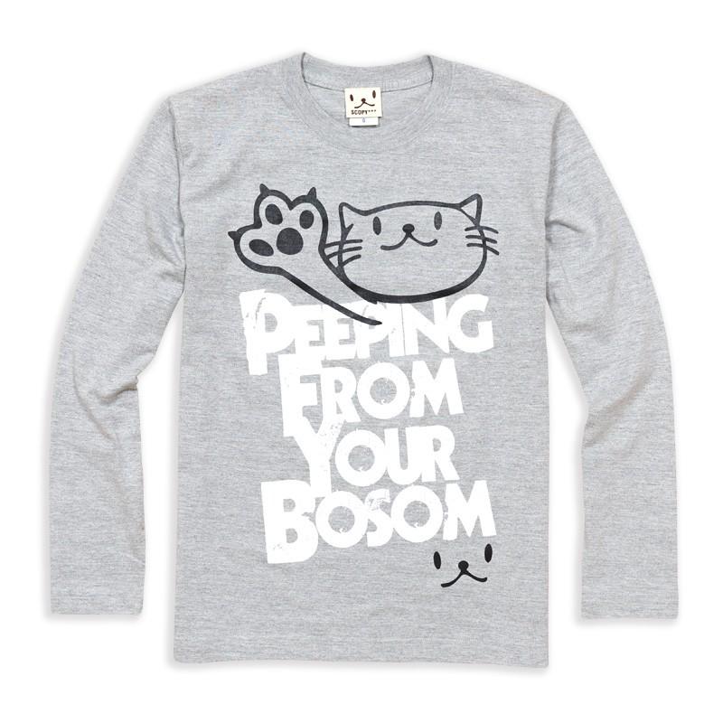 猫 おもしろ かわいい Tシャツ 長袖 ロンt メンズ レディース Peeping Cat グレー ネコ ねこ 猫柄 雑貨 メール便 Scopy スコーピー Lht051 005 猫服ショップ Scopy 通販 Yahoo ショッピング