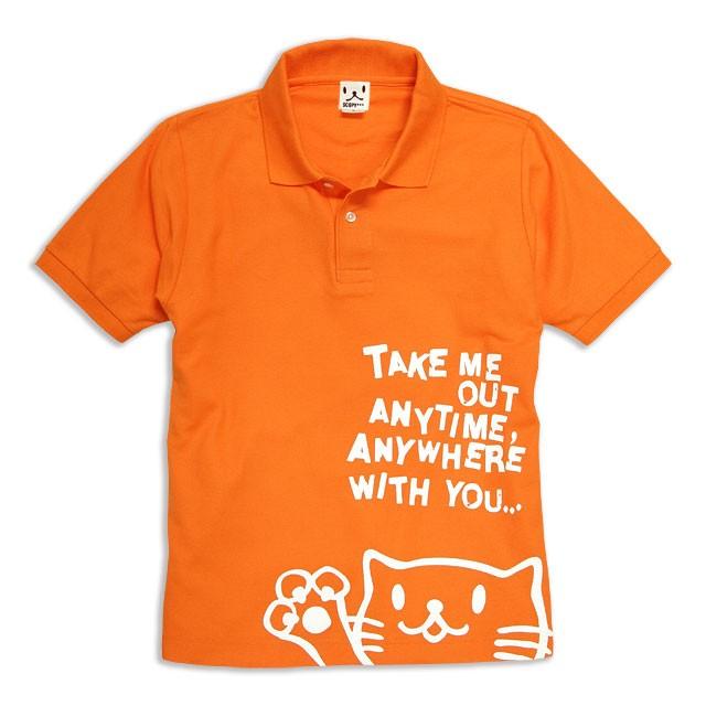 猫 おもしろ かわいい ポロシャツ メンズ レディース 半袖 Griper - オレンジ ネコ ねこ 猫柄 雑貨 - メール便 - SCOPY スコーピー｜55scopy｜02