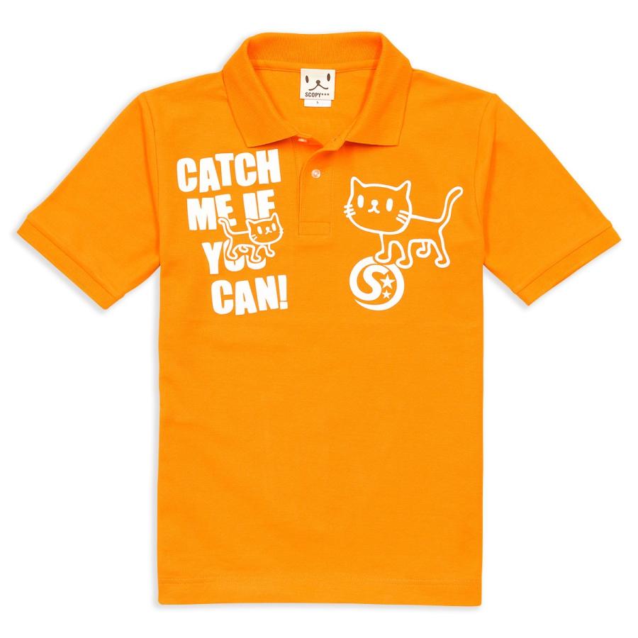 猫 おもしろ かわいい ポロシャツ メンズ レディース 半袖 GOTCHA - オレンジ ネコ ねこ 猫柄 雑貨 - メール便 - SCOPY スコーピー｜55scopy｜02