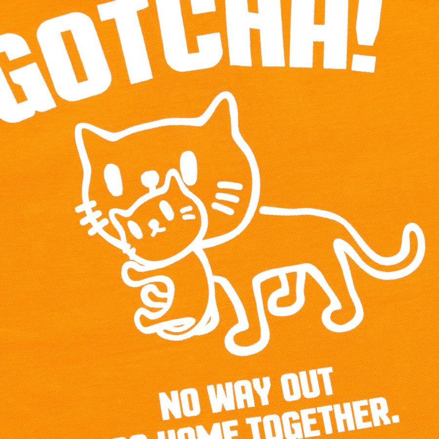 猫 おもしろ かわいい ポロシャツ メンズ レディース 半袖 GOTCHA - オレンジ ネコ ねこ 猫柄 雑貨 - メール便 - SCOPY スコーピー｜55scopy｜04