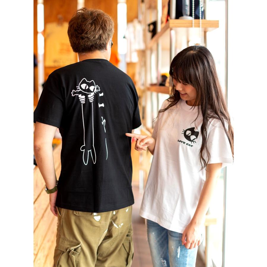 猫 Tシャツ 半袖 LOVE CAT ホワイト おもしろ ネコ ねこ 猫柄 雑貨