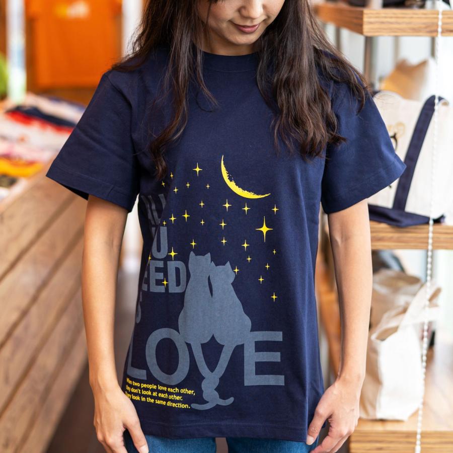 猫 おもしろ かわいい Tシャツ メンズ レディース 半袖 All You Need Is Love ネイビー ネコ ねこ 猫柄 雑貨 メール便 Scopy スコーピー Tht035 086 猫服ショップ Scopy 通販 Yahoo ショッピング