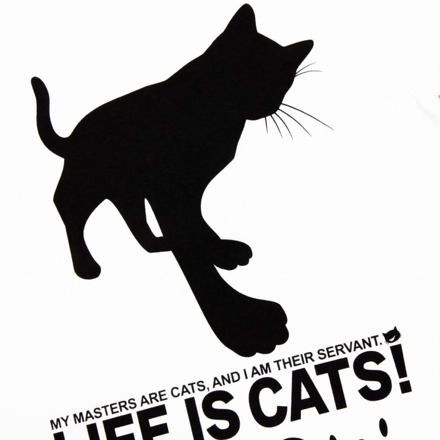 猫 Tシャツ 半袖 CAT'S SERVANT ホワイト おもしろ ネコ ねこ 猫柄
