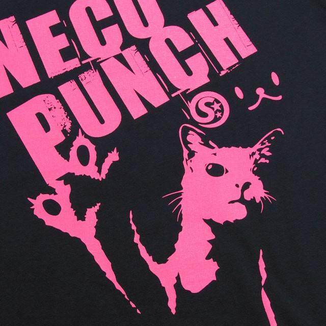 猫 おもしろ かわいい Tシャツ メンズ レディース 半袖 NECO PUNCH - ネイビー ネコ ねこ 猫柄 雑貨 - メール便 - SCOPY スコーピー｜55scopy｜03