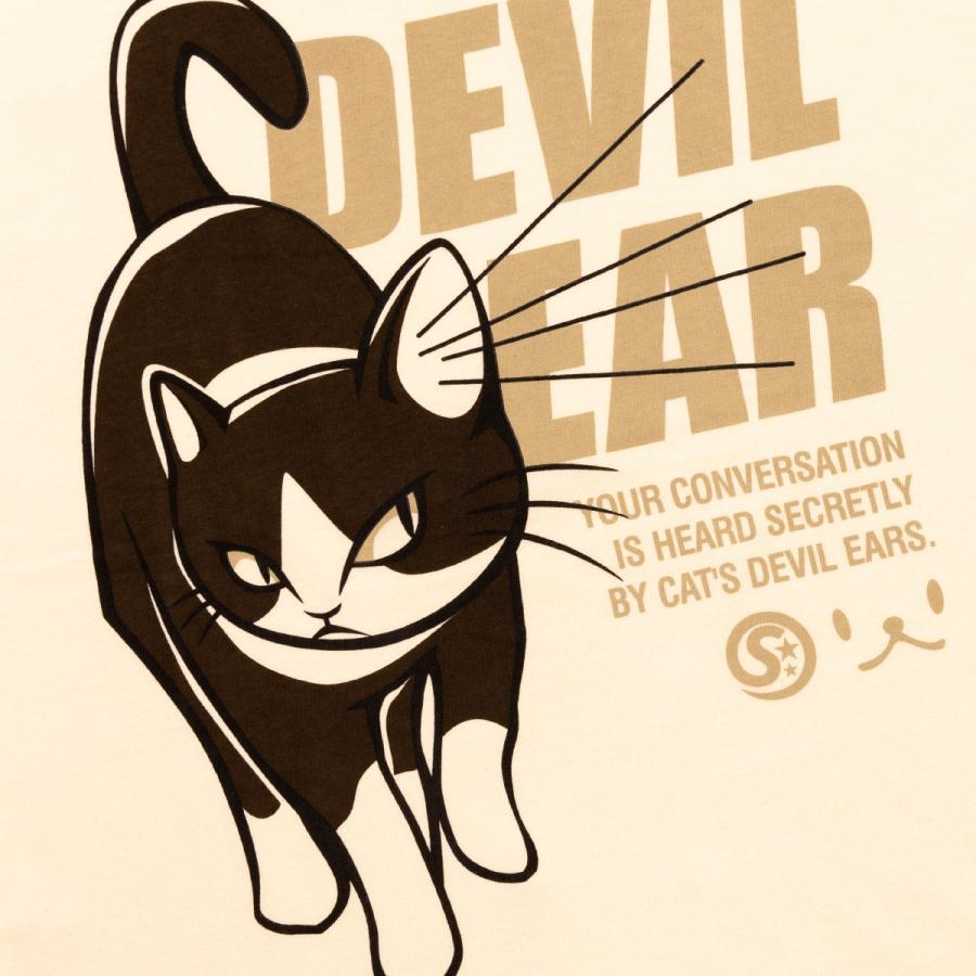 猫 おもしろ かわいい Tシャツ メンズ レディース 半袖 DEVIL EAR - ナチュラル ネコ ねこ 猫柄 雑貨 - メール便 - SCOPY スコーピー｜55scopy｜03