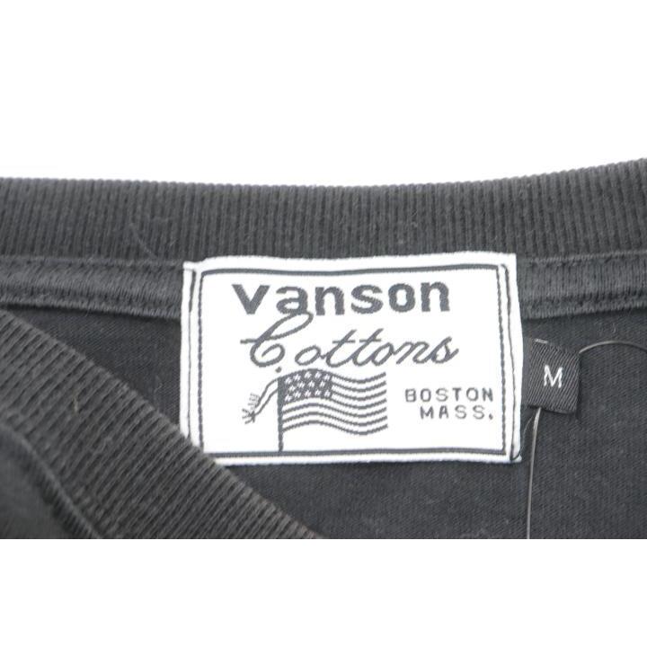 【中古】VANSON ロンT M バンソン長袖TシャツM黒 ブラック×白 ホワイトプリント メンズ｜55st｜03