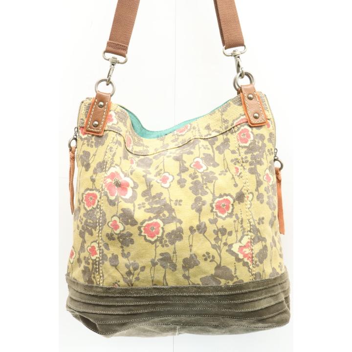【中古】FOSSIL レディースショルダーバッグ ショルダーバッグ FOSSIL 黄 イエロー 花柄 1