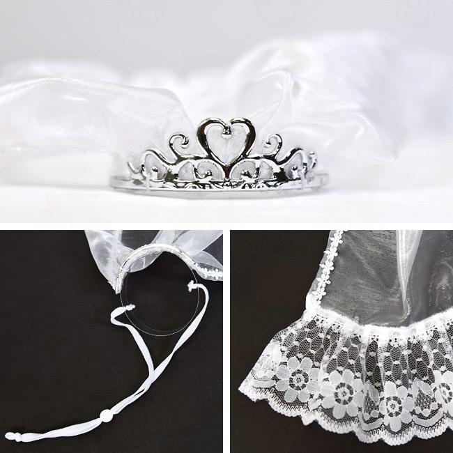 ワンタッチコーデシリーズ ウエディング気分 ティアラつきベール