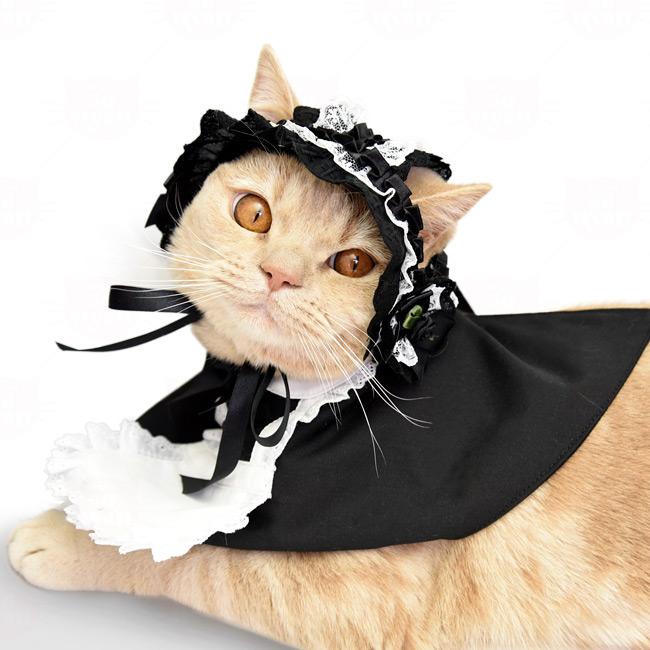 ゴロにゃんオリジナル 被り物 メイドさん気分用ヘッドドレス 耳穴あり