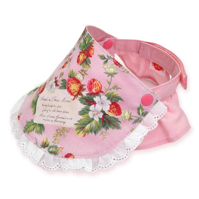 ゴロにゃんオリジナル エプロン付きデイリー猫服 いちご柄 スタイ 首輪