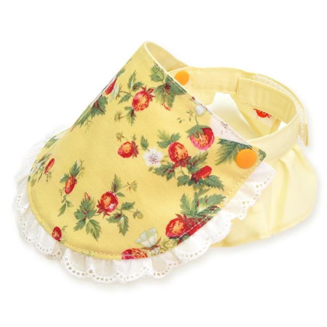 ゴロにゃんオリジナル エプロン付きデイリー猫服 いちご柄 スタイ 首輪