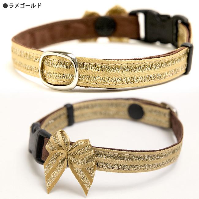 猫の首輪 キラキラメタリカラメリボンおしゃれ猫首輪 : 56nyan 猫用品