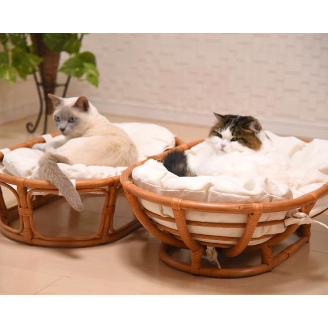 猫 ベッド ラタン マルチベッド 3WAY (クッション2個付) 特箱_4