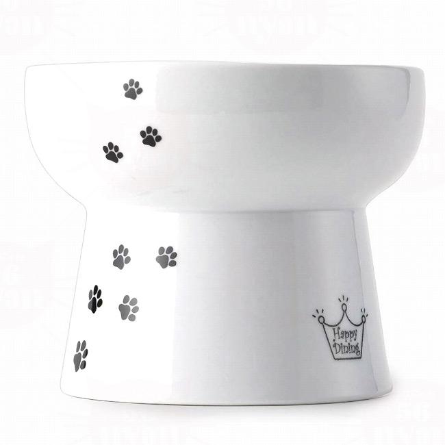 猫壱 ハッピーダイニング 脚付ウォーターボウル ハイタイプ 猫柄