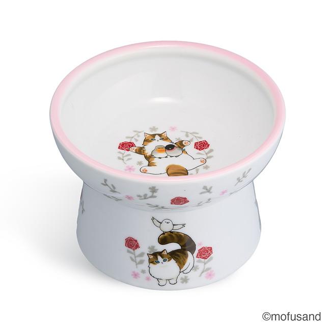猫壱（necoichi） 脚付フードボウル レギュラー mofusand 北欧風にゃん