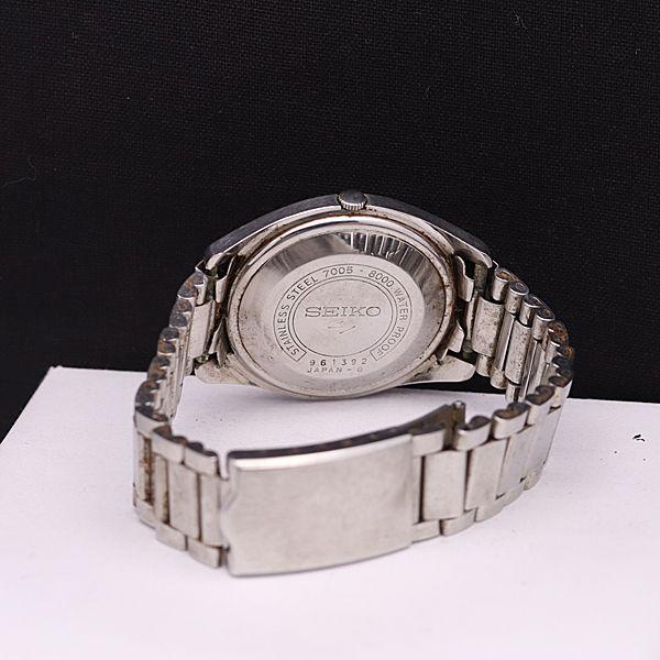 セイコー AT/自動巻 7005-8000 17石 デイト シルバー文字盤 メンズ