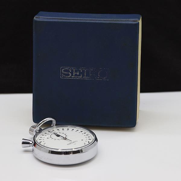セイコー 懐中時計 手巻き ホワイト文字盤 箱付 良品 セイコー ストップウォッチ 懐中時計 手巻き ホワイト文字盤