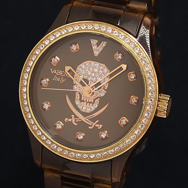 420バレンシアガ　ダイヤベゼル　コンビ　ラウンド　腕時計　美品 稼働/新品電池】バレンシアガ 4Pダイヤ ストーンベゼル 腕時計 シェル