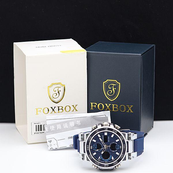 良品 稼働 箱付 FOXBOX QZ WR50M デジアナ文字盤 メンズ腕時計 SGN