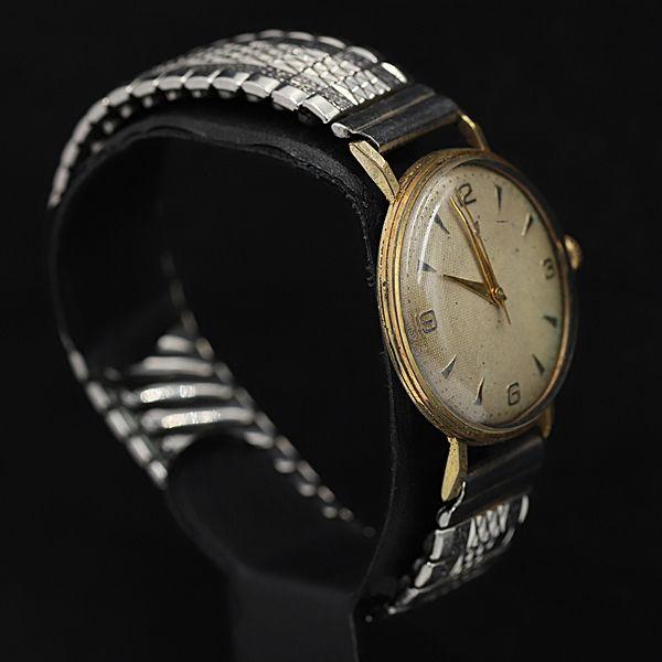 ジュベニア 手巻き アイボリー文字盤 ラウンド メンズ腕時計