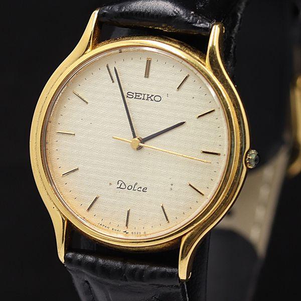 【本日SALE】セイコー ドルチェ 8N41-6010 セイコー ドルチェ QZ アイボリー文字盤 8N41-6010 メンズ腕時計 KMR
