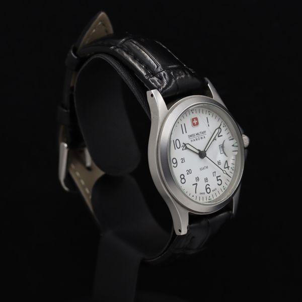 SWISS MILITARY スイスミリタリー 腕時計 クォーツ  SS/ 05304M/ハノワ   シルバーカラー レディース / 240001198792 稼働 スイスミリタリー ハノワ 05304M デイト ラウンド QZ ホワイト