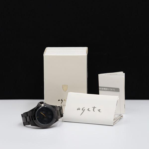 Agete 【希少】アガット レディース文字盤 ブラックレザー腕時計 Agete 【希少】アガット レディース文字盤 ブラックレザー腕時計 Agete