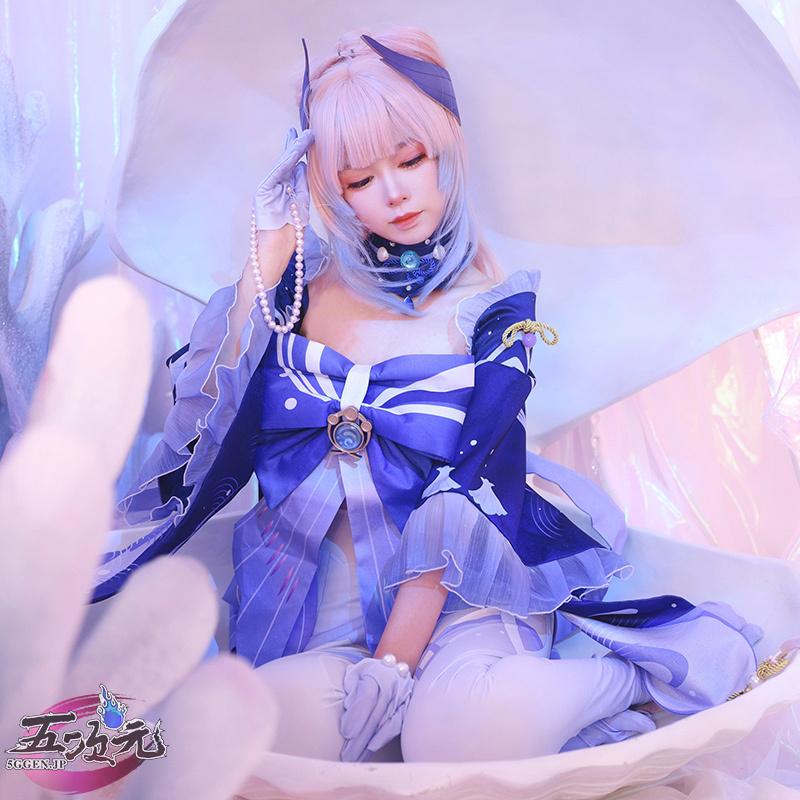 50%OFF】 原神 珊瑚宮心海 コスプレ 衣装 フルセット 武器付 - コスプレ