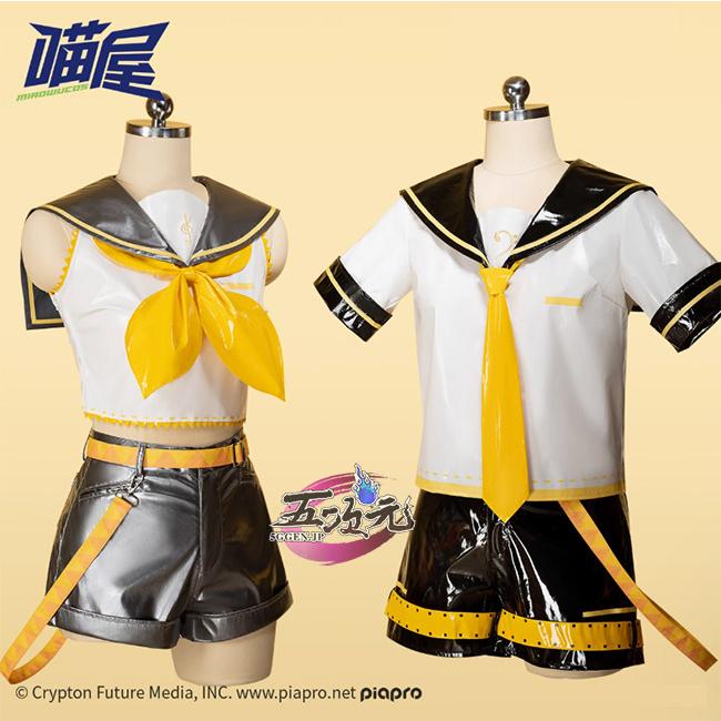 【VOCALOID】鏡音レン 刹月華 衣装＋ウィッグ+下駄+飾り コスプレ 五次元 ボーカロイド コスプレ 鏡音リン・レン ウィッグ