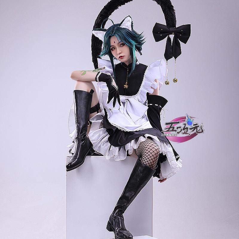 三分妄想 原神 コスプレ ショウ メイド服 衣装 ※ウィッグ 追加 三分妄想 原神 コスプレ ショウ メイド服 衣装 ※ウィッグ 追加