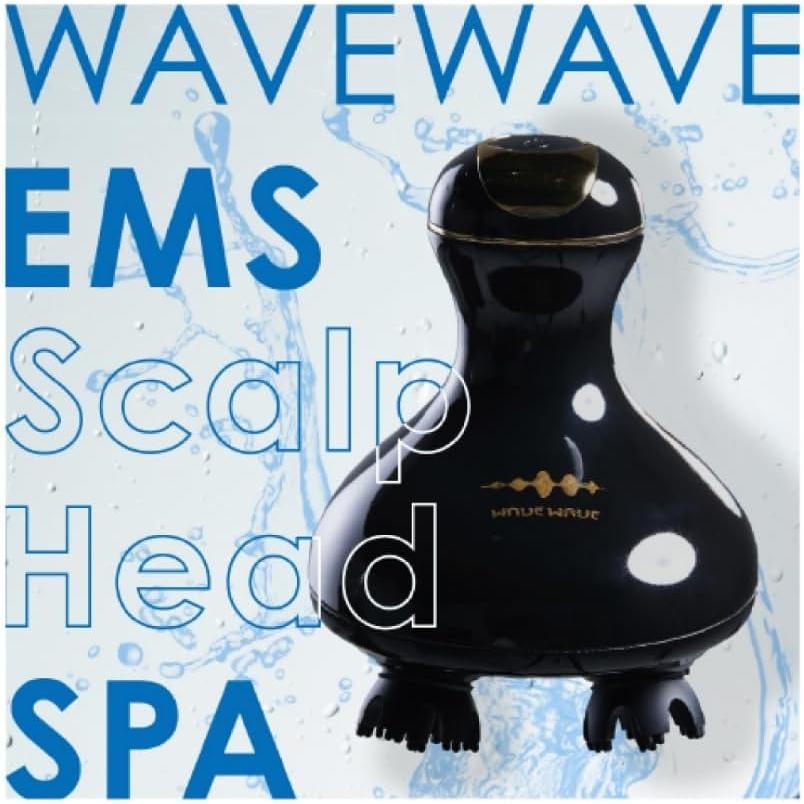 WAVEWAVE スカルプヘッドスパ ブラック EMS 頭皮マッサージ ヘッド
