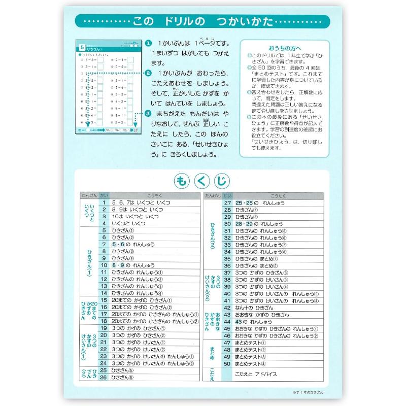 学研 できたよドリル 1年生 ひきざん ドリル 算数 計算練習 引き算