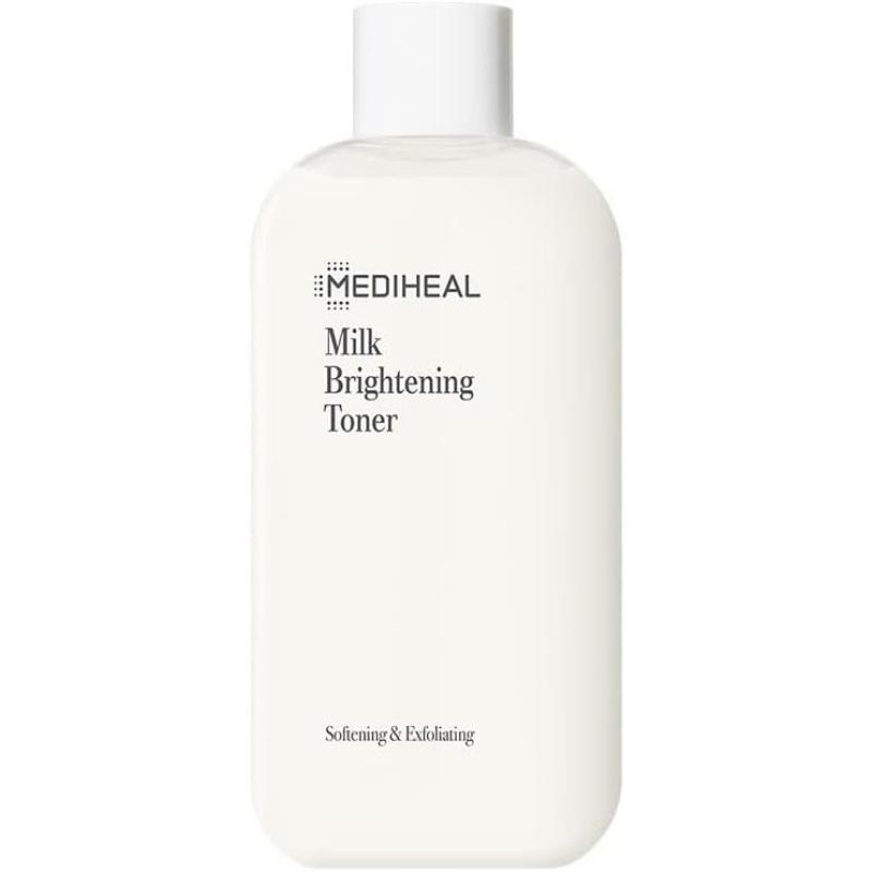 MEDIHEAL (メディヒール) ミルクブライトニングトナー 300ml 化粧水 ツヤ肌 高保湿 透明感のある肌へ 拭きながら肌ケア くすみ エッセンス 保湿拭き取 毛穴 角質｜みんなの生活SHOP