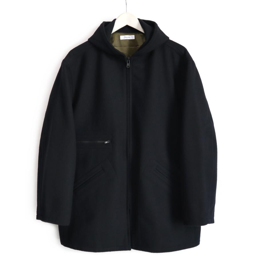 ⭐︎超美品⭐︎ソフトジャージフーデットコート　ブラック38 FUJITO（フジト） カデットコート（ブラック） : 5minutes-online