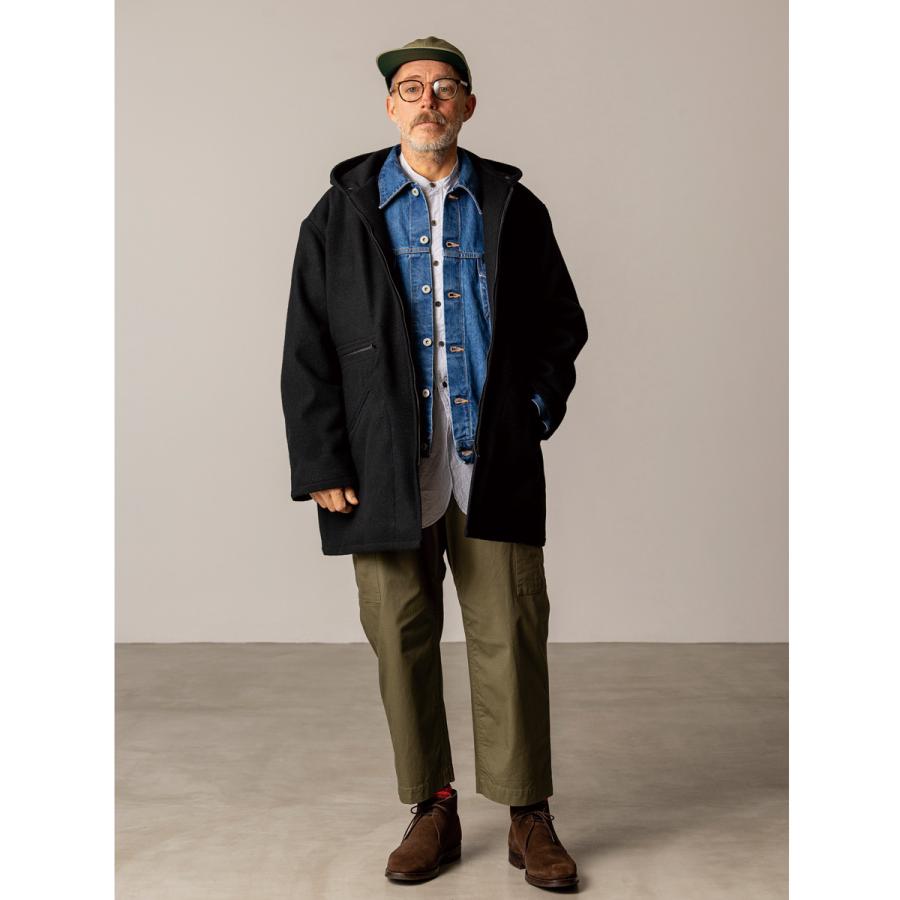 MHL. コットン フーデットコート ジャケット 日本製 M ブラック FUJITO（フジト） カデットコート（ブラック） : 5minutes-online