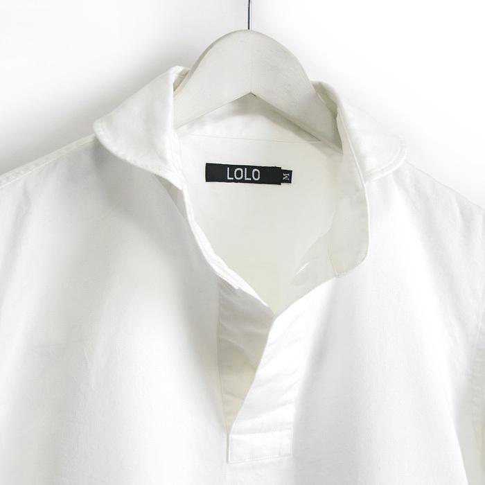 LOLO ロロ オックスプルオーバーシャツ 白 オフホワイト Sサイズ LOLO ロロ｜オックスプルオーバーシャツ（オフ）LS-3