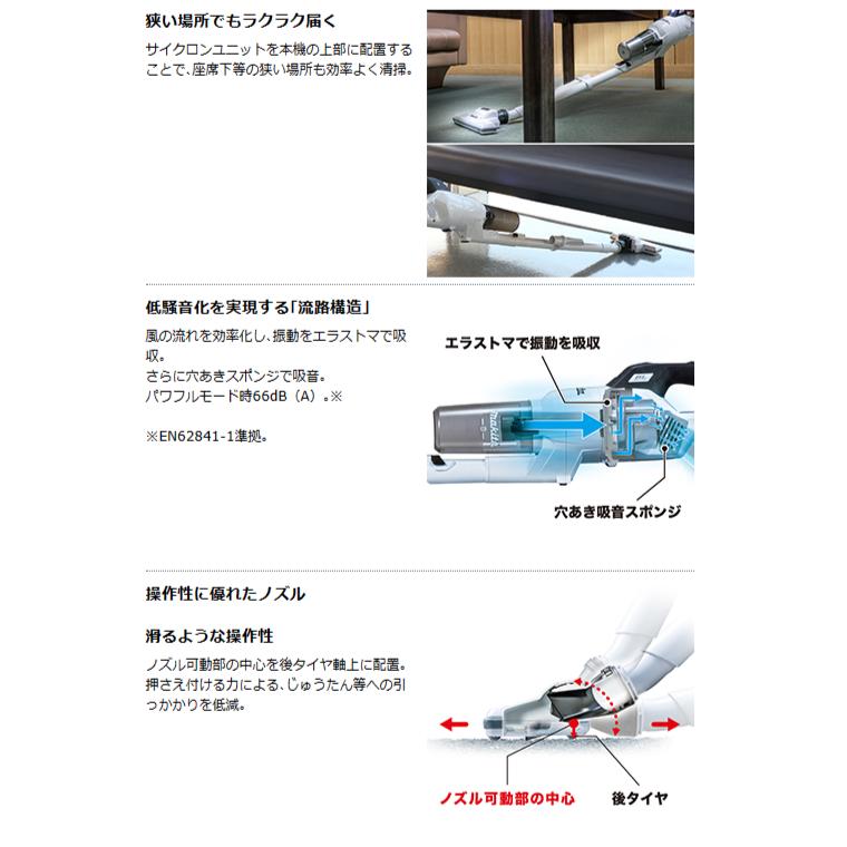 充電式クリーナー　CL286FDZW　マキタ(makita)  [サイクロン一体式+ワンタッチスイッチ]　(本体のみ)　18V　3.0Ah｜5star-tools｜02