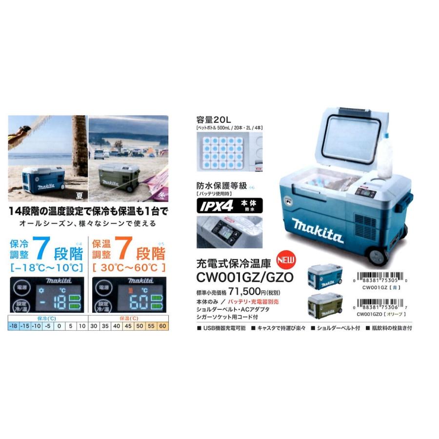 マキタ（makita） 充電式保冷温庫 40Vmax (18Vも使用可能)<本体のみ