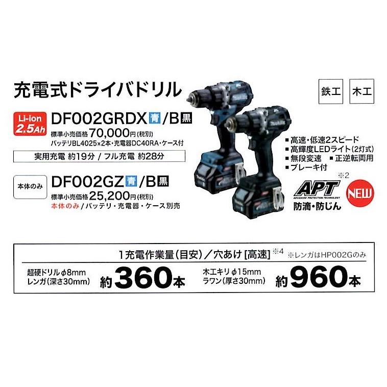 マキタ（makita） 充電式ドライバドリル DF002GRDX 40V 2.5Ah ＜2.5Ah 