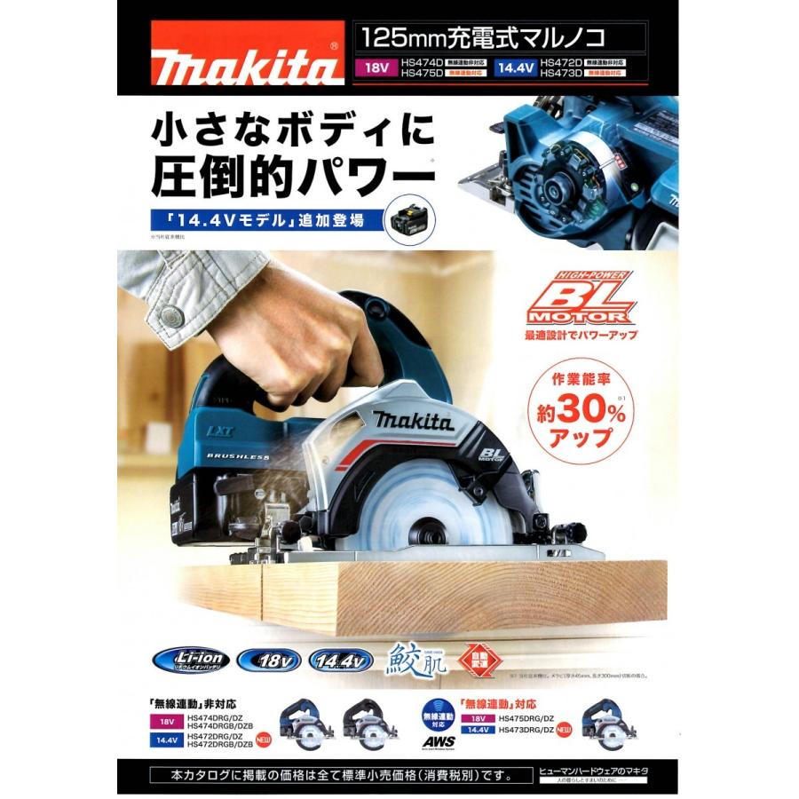 マキタ（makita） HS473DRG(無線連動対応) 14.4V 6.0Ah 125mm 充電式 