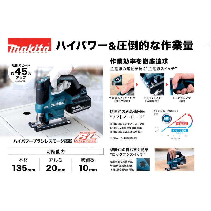 マキタ（makita） 充電式ジグソー JV184DRG 18V 3.0Ah ＜6.0Ah