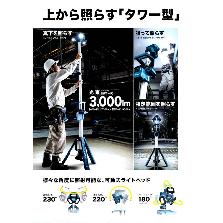 マキタ ML814 マキタ(makita) 14.4V/18V 充電式タワーライト