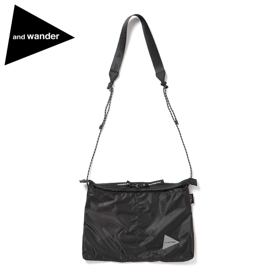 and wander アンドワンダー シルサコッシュ 5745975213 and wander（アンドワンダー） ポイント10% シルサコッシュ ブラック